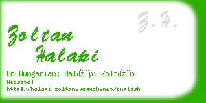 zoltan halapi business card